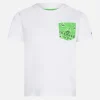 Baumwoll-T-Shirt für Jungen mit grüner Bandana-Tasche