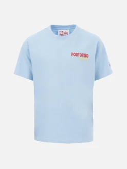 Baumwoll-T-Shirt für Jungen mit Postkarten-Print „Portofino Addict“.