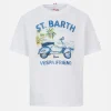 Baumwoll-T-Shirt für Jungen mit St. Barth Vespa Friends-Aufdruck | VESPA SPECIAL EDITION