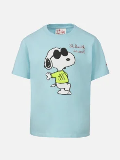 Baumwoll-T-Shirt für Jungen mit Snoopy-Aufdruck und St. Barth is cool-Stickerei | SNOOPY PEANUTS SONDEREDITION