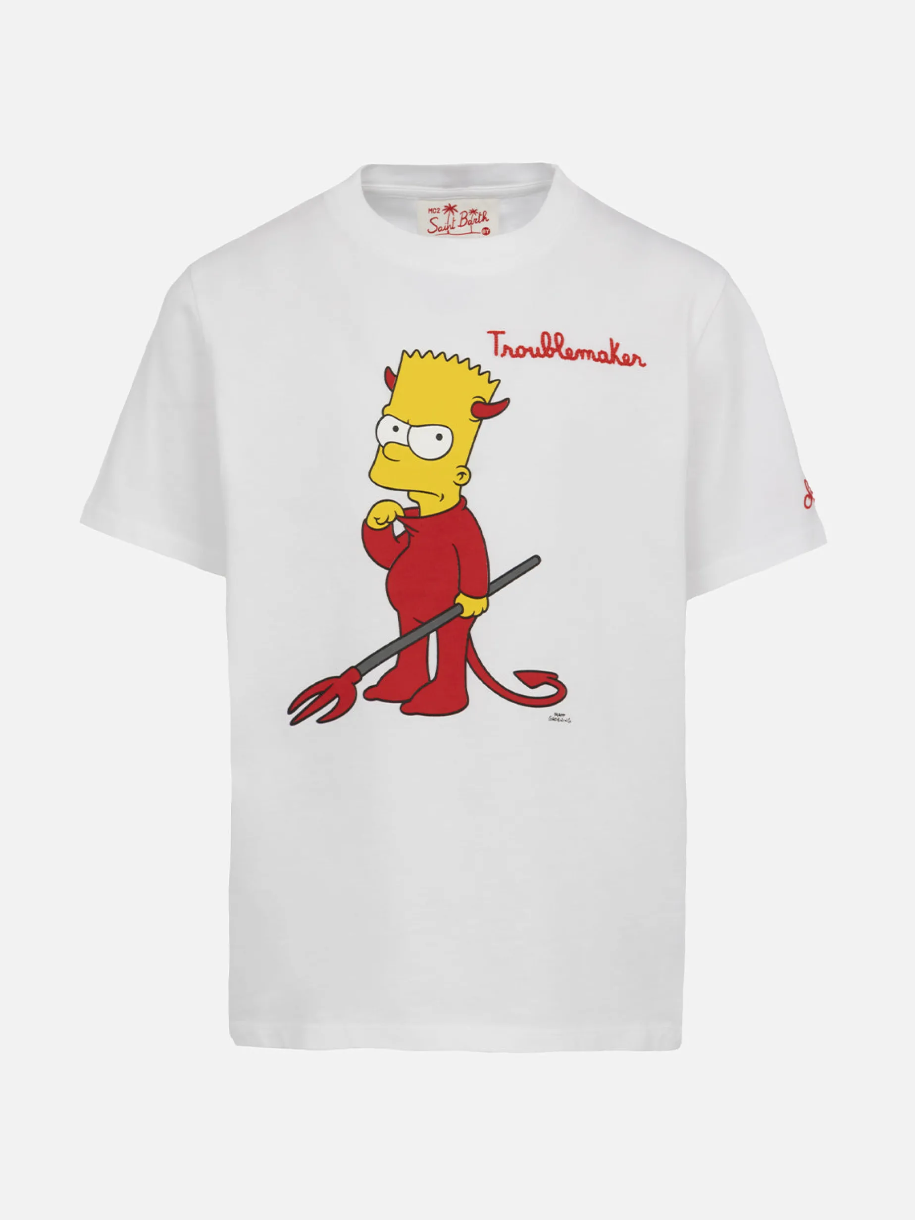 Baumwoll-T-Shirt für Jungen mit Bart-Aufdruck und Stickerei | DIE SIMPSON-SONDERAUSGABE