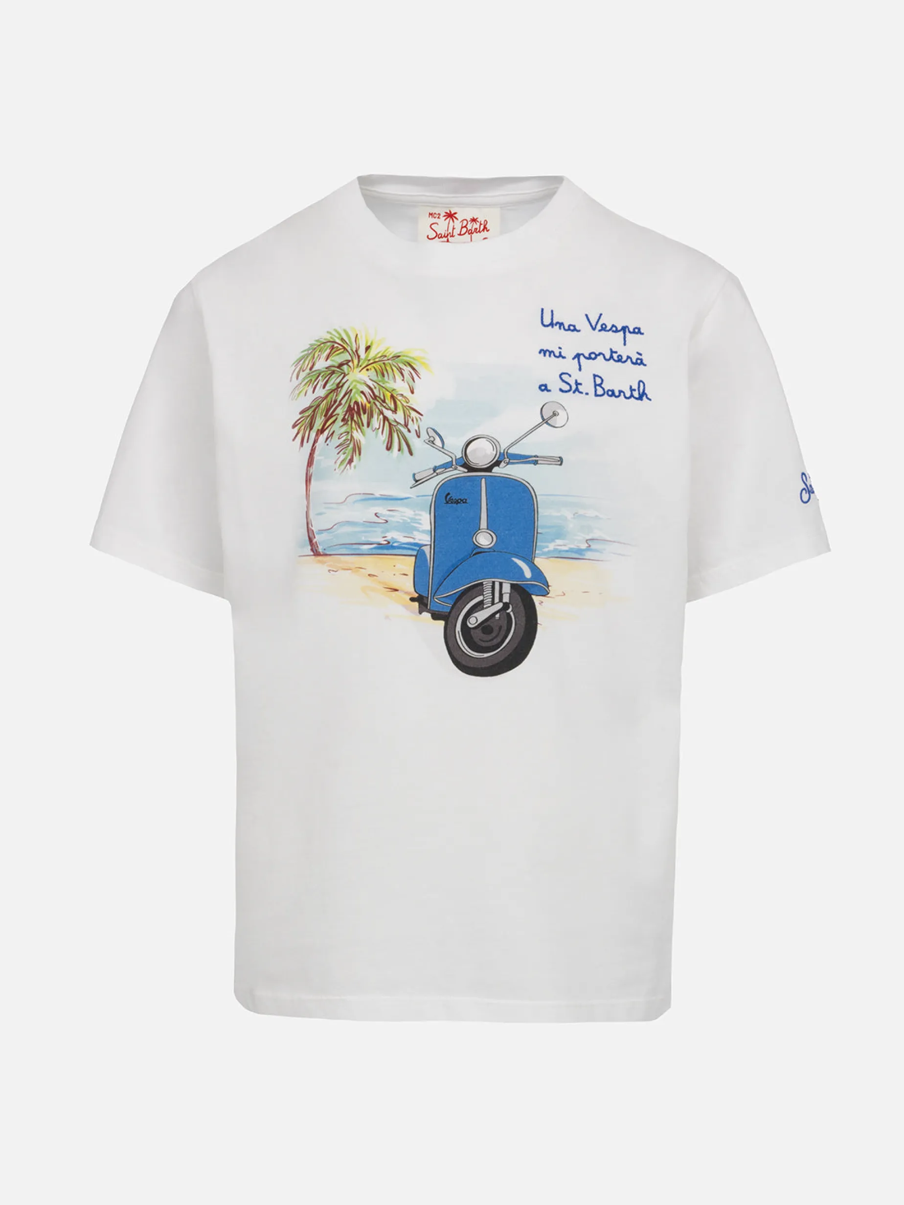 Baumwoll-T-Shirt für Jungen mit Vespa-Aufdruck und Stickerei | VESPA-SONDEREDITION