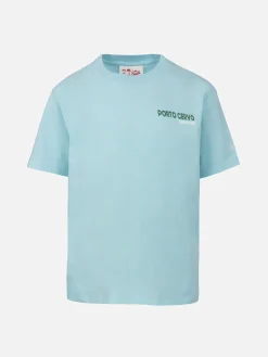 Baumwoll-T-Shirt für Jungen mit süchtig machendem Porto Cervo-Postkartendruck