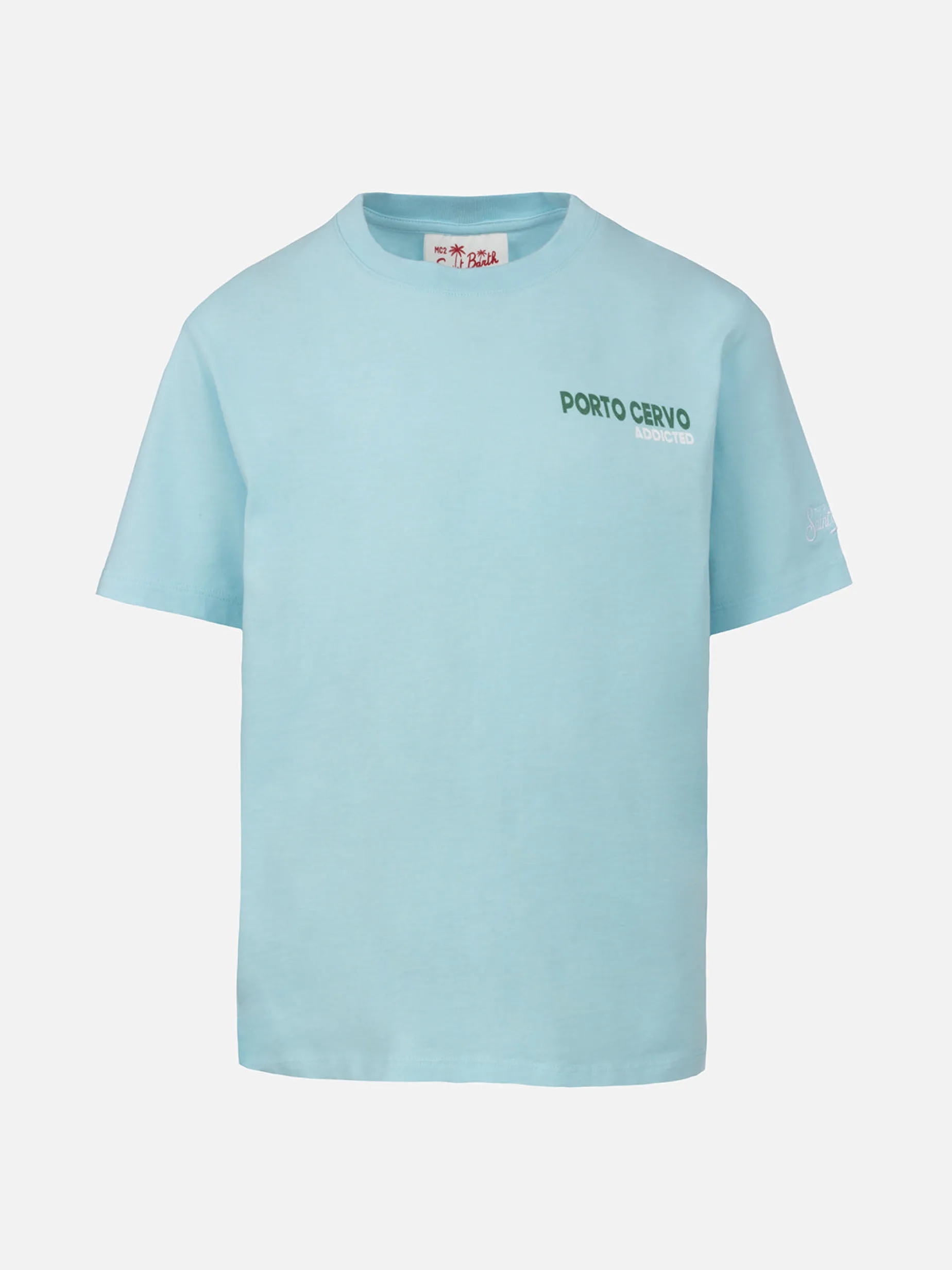 Baumwoll-T-Shirt für Jungen mit süchtig machendem Porto Cervo-Postkartendruck