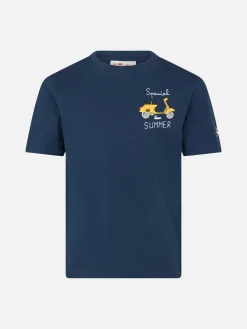 Baumwoll-T-Shirt für Jungen mit Vespa-Aufdruck und Special Summer-Stickerei | VESPA-SONDEREDITION