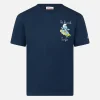Baumwoll-T-Shirt für Jungen mit Schlumpf-Aufdruck und St. Barth Surfer-Stickerei | DIE SCHMURF-SONDEREDITION