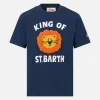 Baumwoll-T-Shirt für Jungen mit Frottee-Aufnäher „King of St. Barth“.