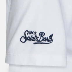 Baumwoll-T-Shirt für Jungen mit „Surfer in St. Barth“-Aufdruck