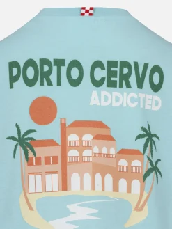 Baumwoll-T-Shirt für Jungen mit süchtig machendem Porto Cervo-Postkartendruck