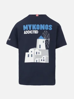 Baumwoll-T-Shirt für Jungen mit „Mykonos Addicted Postcard“-Aufdruck