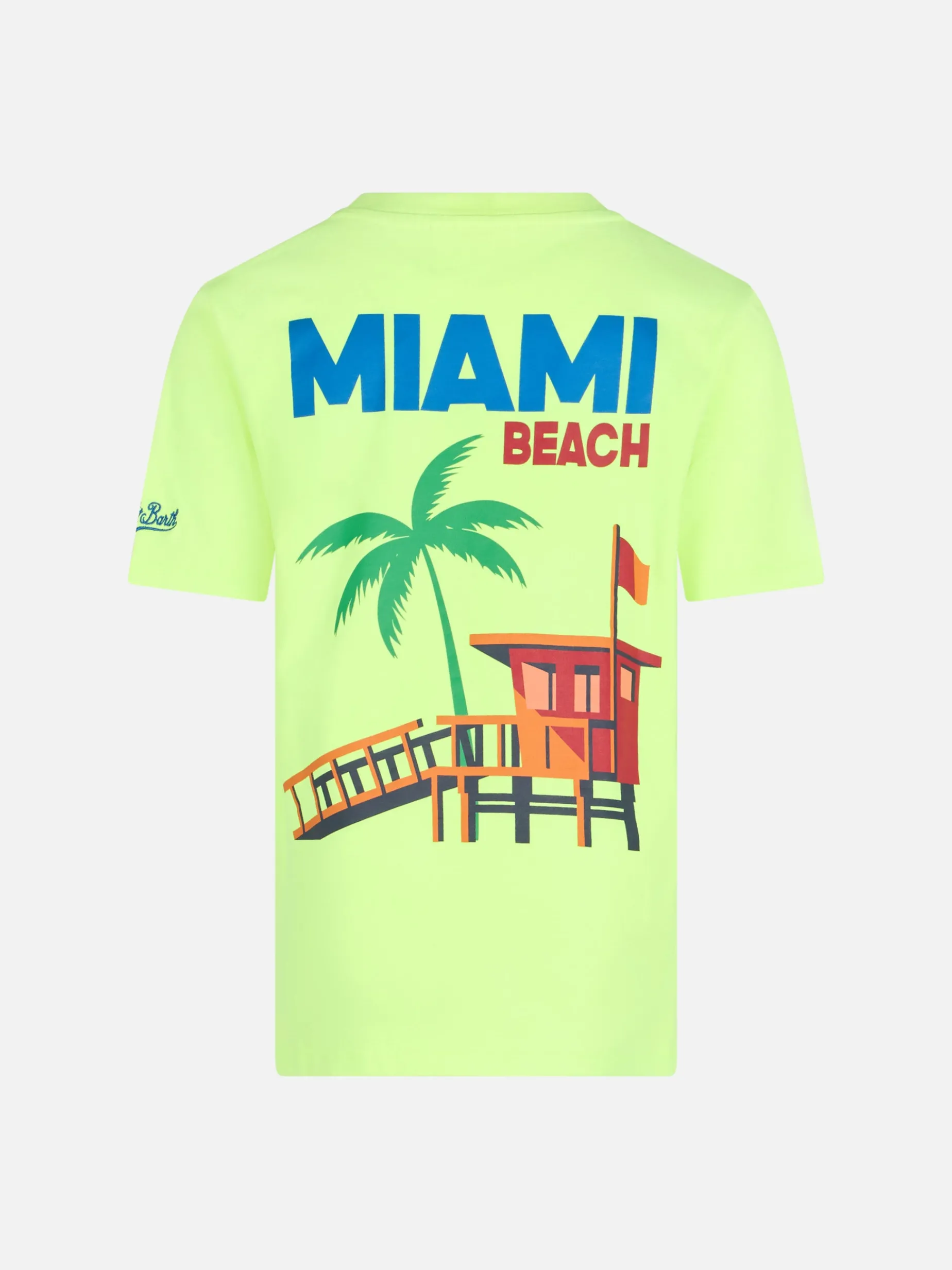 Baumwoll-T-Shirt für Jungen mit Miami Beach-Postkartendruck