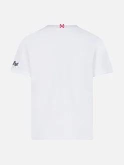 Baumwoll-T-Shirt für Jungen mit „Surfer in St. Barth“-Aufdruck