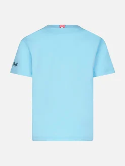 Baumwoll-T-Shirt für Jungen mit Mykonos-Vespa-Aufdruck | VESPA® SONDEREDITION
