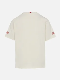 Baumwoll-T-Shirt für Jungen mit platziertem „Venice“-Aufdruck und Surfin USA-Stickerei