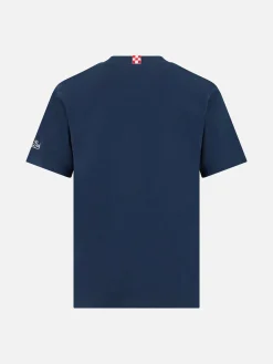 Baumwoll-T-Shirt für Jungen mit Frottee-Aufnäher „King of St. Barth“.