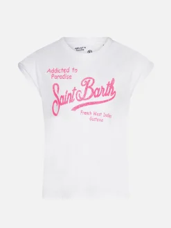 Baumwoll-T-Shirt für Mädchen mit Saint-Barth-Aufdruck