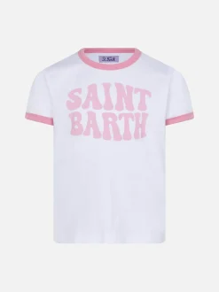 Baumwoll-T-Shirt für Mädchen mit groovigem St. Barth-Print
