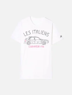 Baumwoll-T-Shirt „Les Italiens Courmayeur 1986“.