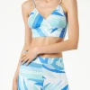 Bedrucktes Bralette-Oberteil aus Leinen