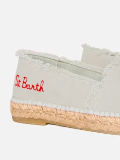 Beige Canvas-Espadrillas mit Stickerei