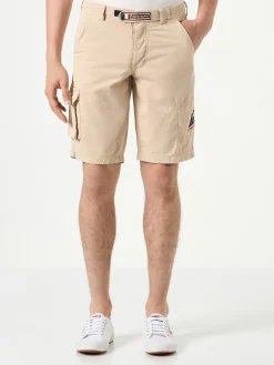 Beige Cargo-Bermuda mit Taschen
