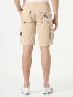 Beige Cargo-Bermuda mit Taschen
