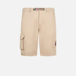 Beige Cargo-Bermuda mit Taschen