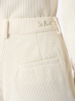 Beige Cordhose für Damen Rebella