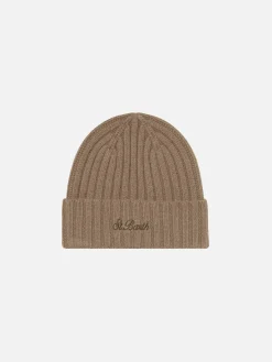 Beige Herrenmütze mit St. Barth-Stickerei