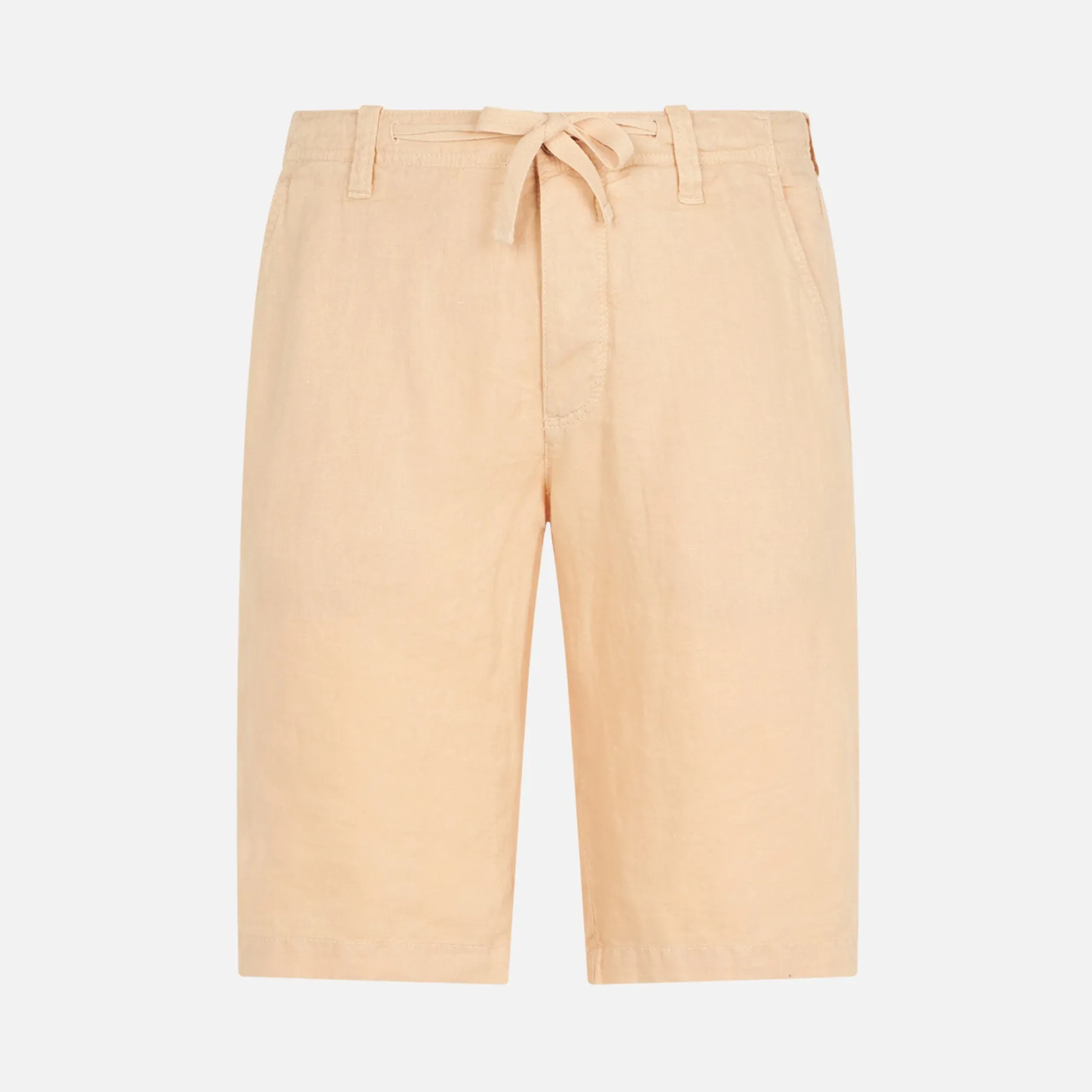 Beige Leinen-Bermudashorts