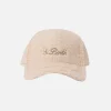 Beige Teddy-Baseballkappe mit gesticktem Logo
