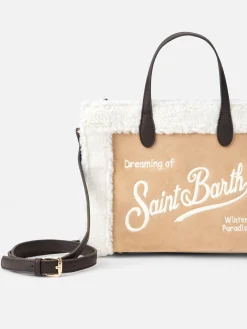 Beige Vivian Handtasche mit Sherpa-Details