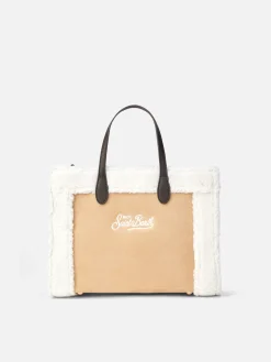 Beige Vivian Handtasche mit Sherpa-Details
