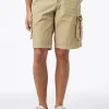 Beigefarbene Cargo-Shorts für Herren aus Baumwolle