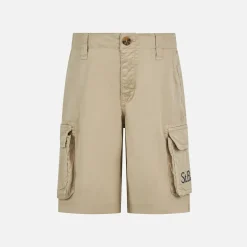 Beigefarbene Cargo-Shorts für Jungen aus Baumwolle