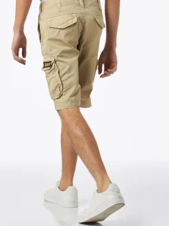 Beigefarbene Cargo-Shorts für Herren aus Baumwolle