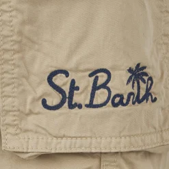 Beigefarbene Cargo-Shorts für Jungen aus Baumwolle
