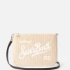 Beigefarbene Parisienne-Tasche aus Cord mit Kette