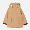 Beigefarbene Voyager Jr Parkajacke für Jungen mit Kapuze