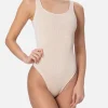 Beigefarbener Crinkle-Badeanzug für Damen Lora