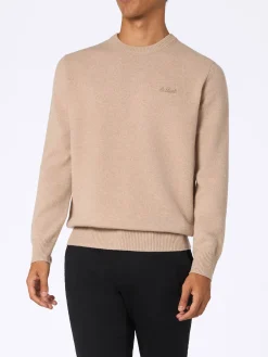 Beigefarbener Pullover aus Lambswool für Herren von Regent