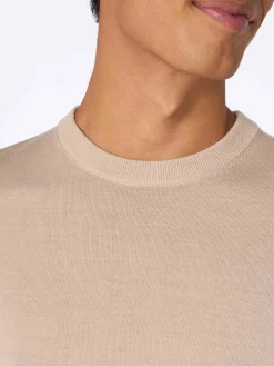 Beigefarbener Pullover aus Merinowolle von Man Regent