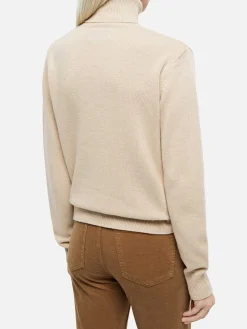 Beigefarbener Pullover aus Kaschmirmischung für Damen Moody