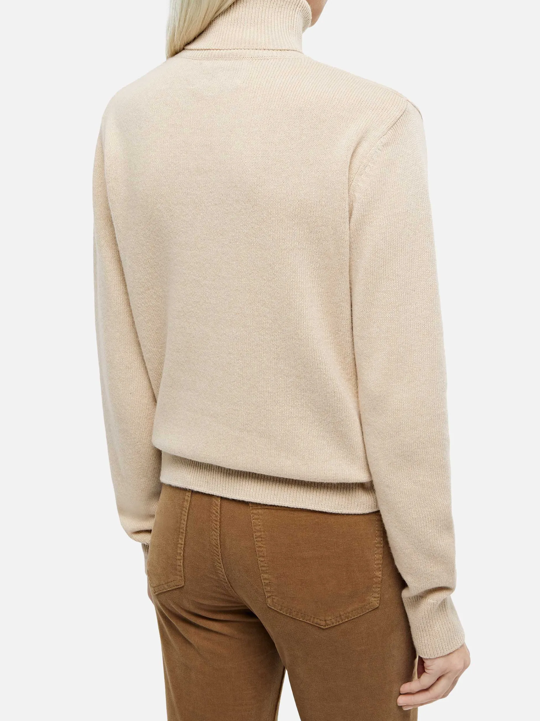 Beigefarbener Pullover aus Kaschmirmischung für Damen Moody