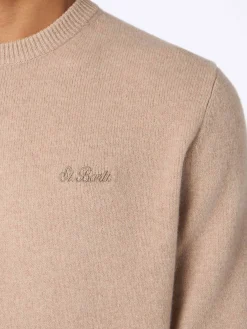 Beigefarbener Pullover aus Lambswool für Herren von Regent