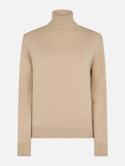Beigefarbener Pullover aus Kaschmirmischung für Damen Moody