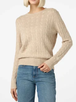 Beigefarbener Pullover Sorbonne aus Kaschmirmischung für Damen