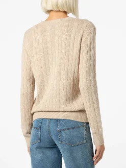 Beigefarbener Pullover Sorbonne aus Kaschmirmischung für Damen
