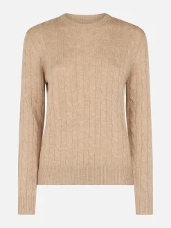Beigefarbener Pullover Sorbonne aus Kaschmirmischung für Damen