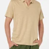 Beigefarbenes Herren-Leinen-Poloshirt Fraser